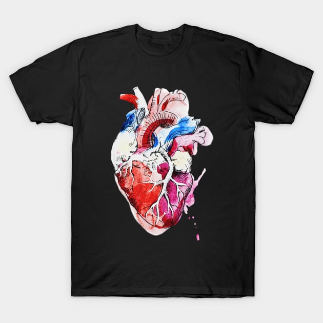 Cool Anatomical Heart Design T-Shirt by loumed